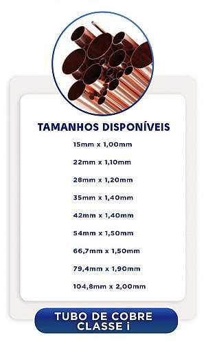 tubo de cobre classe i 15mm tubo de cobre classe i 15mm